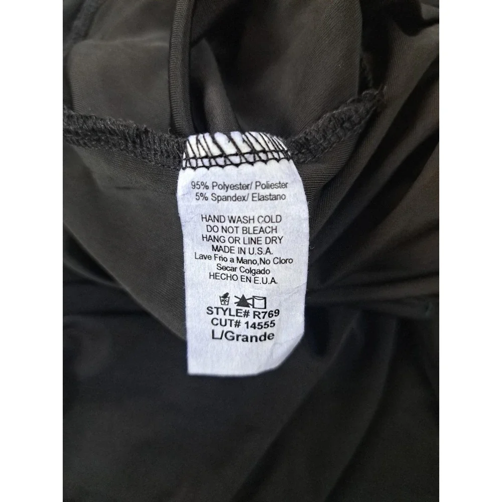 Cefian Women's Jumpsuit Black Lg Spaghetti Straps‎ Ruched Top Polyester Spandex